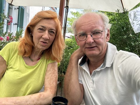 Henrike Paede und Roland Mair, aufgenommen bei ihrem Treffen zum gemeinsamen Austausch