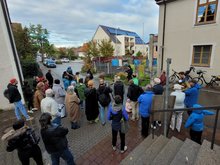 Veranstaltung des OV Stadtbergen mit Dr. Markus Büchler (DIE GRÜNEN). Gruppenfotos von den Teilnehmenden